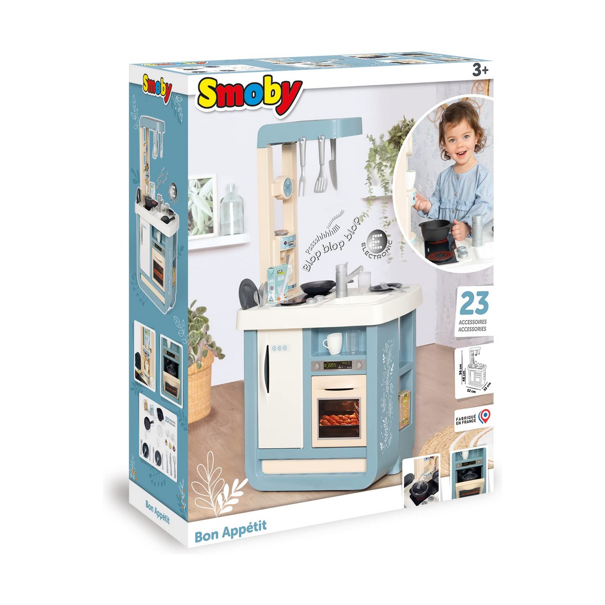 Toy kitchen Smoby Bon Appetit 52 x 32,5 x 95,7 cm Beige Blue - Image 6