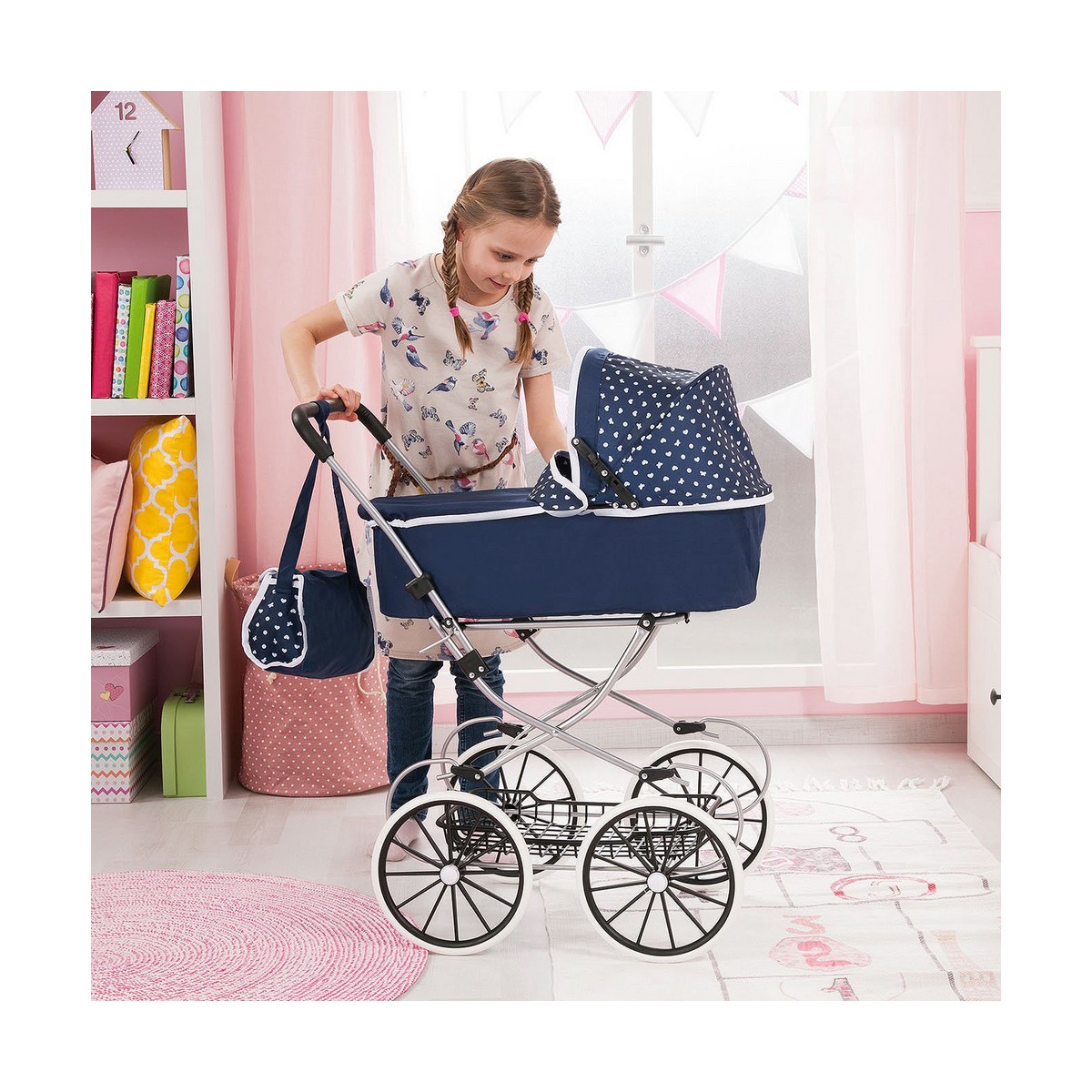 Doll Stroller Reig Classic Deluxe 70 x 42 x 89 cm Blue - Image 6